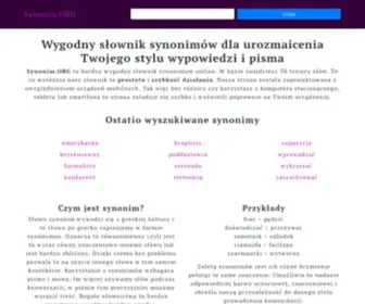 Synonim.org(Wygodny w użyciu słownik synonimów online) Screenshot