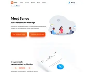SYNQQ.com(Voice Assistant for Meetings) Screenshot