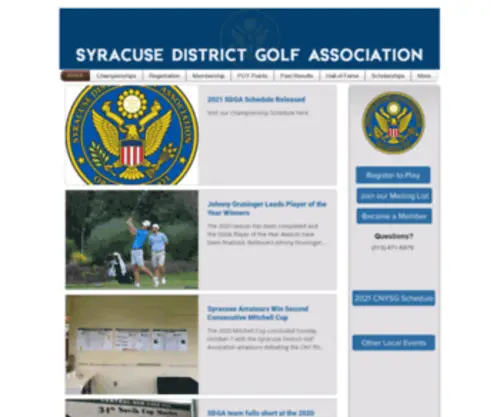Syracusegolf.org(SDGA Website) Screenshot