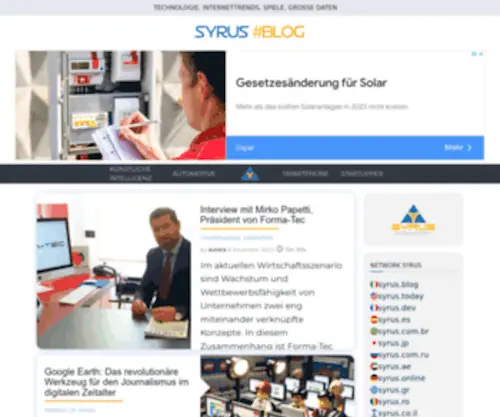 Syrus.online(TECHNOLOGIE, INTERNETTRENDS, SPIELE, GROSSE DATEN) Screenshot