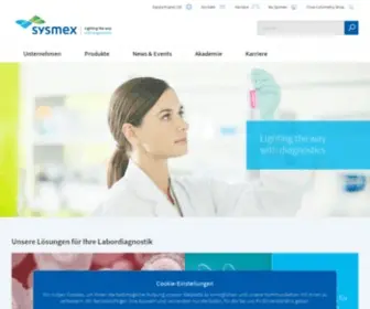SYsmex.de(Sysmex Deutschland GmbH ist eine Tochterunternehmen der Sysmex Corporation) Screenshot