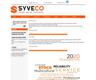 Syveco.com(Your valve stockist) Screenshot