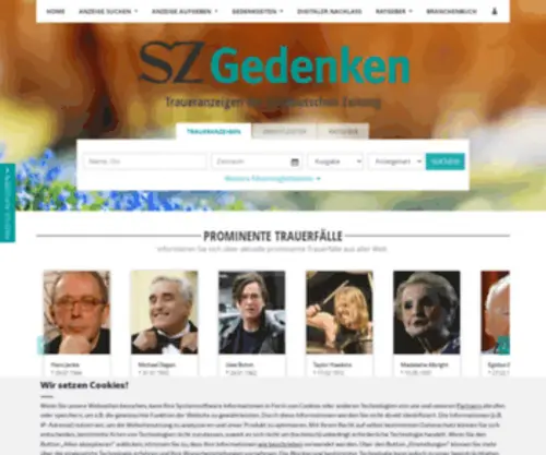 SZ-Gedenken.de(Traueranzeigen) Screenshot