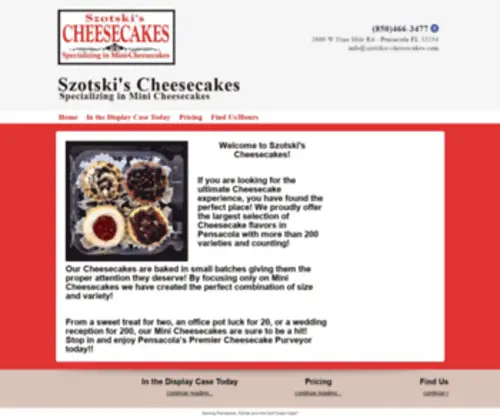 Szotskis-Cheesecakes.com(Szotski's Cheesecakes) Screenshot