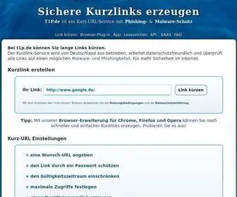 T1P.de(Kurz URLs mit Malware Schutz & Dereferrer Funktion) Screenshot