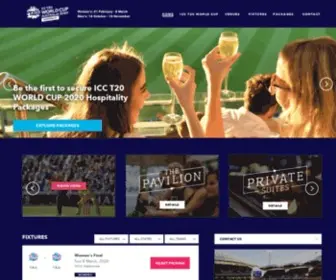 T20Worldcuphospitality.com(Secure the best seats in the house for the ICC T20 World Cup 2020. Women's tournament 21 Feb) Screenshot