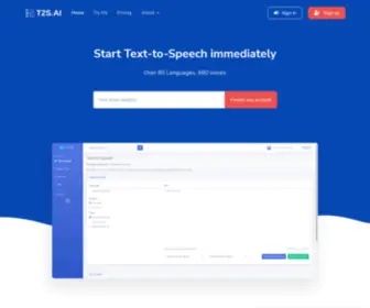 T2S.ai(Neural text to speech service) Screenshot