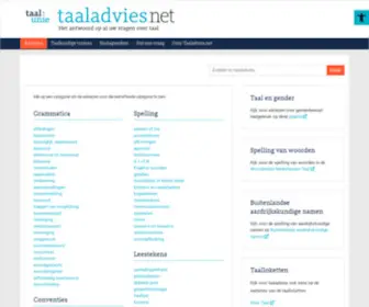 Taaladvies.net(Geeft antwoord op concrete vragen over taal en spelling. Deze website) Screenshot