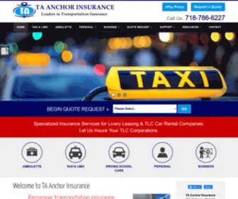 Taanchorinsurance.com(Auto, Taxi, Livery, Black Car, Limousine, Work Comp Insurance in Astoria New York) Screenshot