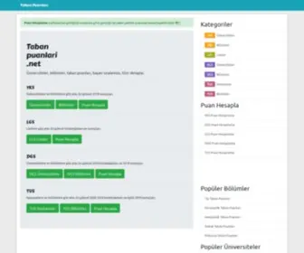 Tabanpuanlari.net(Taban puanları puan hesaplama) Screenshot