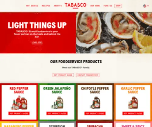 Tabascofoodservice.com(TABASCO) Screenshot