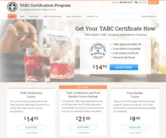 TABCCertificationprogram.com(Get your TABC certificate with this state) Screenshot