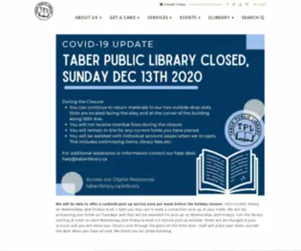 Taberlibrary.ca(Taber Public Library) Screenshot