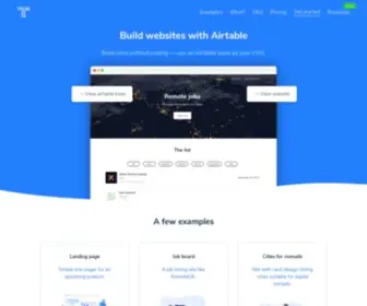 Table2Site.com(Convert your airtable base to a website) Screenshot