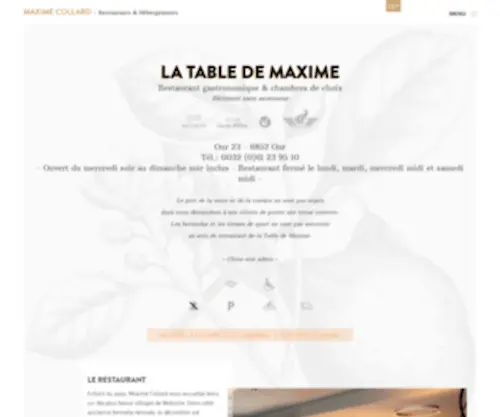 Tabledemaxime.be(Hotels & restaurants en Ardenne (Belgique)) Screenshot