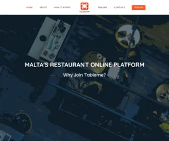 Tablememalta.com(The Tableme online booking platform) Screenshot