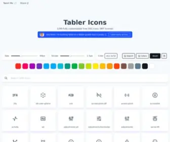 Tablericons.com(550+ Customizable free SVG icons) Screenshot