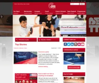 Tabletennisengland.co.uk(The National Governing Body of Sport for table tennis in England) Screenshot