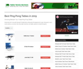 Tabletennisreviews.com(Ping Pong Table Reviews) Screenshot