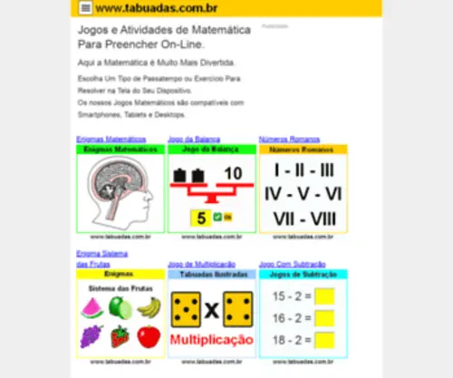 Tabuadas.com.br(Jogos e atividades on) Screenshot