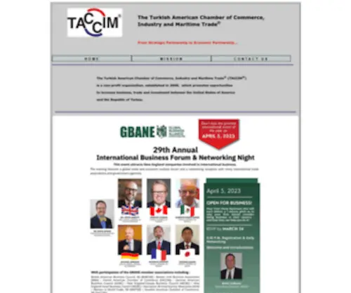 Taccim.org(Turkish American Chamber of Commerce Industry and Maritime Trade) Screenshot