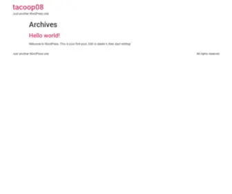 Tacoop08.com(Just another WordPress site) Screenshot