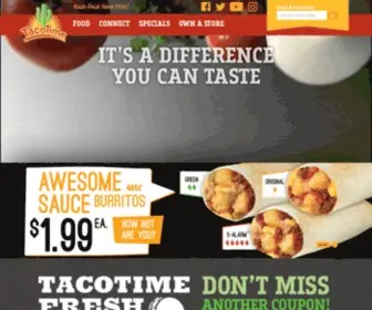 Tacotime.com(TacoTime is an upscale quick service restaurant chain) Screenshot