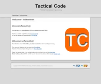 Tacticalcode.de(IT-Sicherheit, Hack & Make, Programmierung, Linux) Screenshot