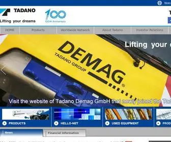 Tadano.com(Tadano Global) Screenshot