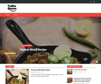 Tadkaqueen.com(Indian Vegetarian Recipe Blog) Screenshot
