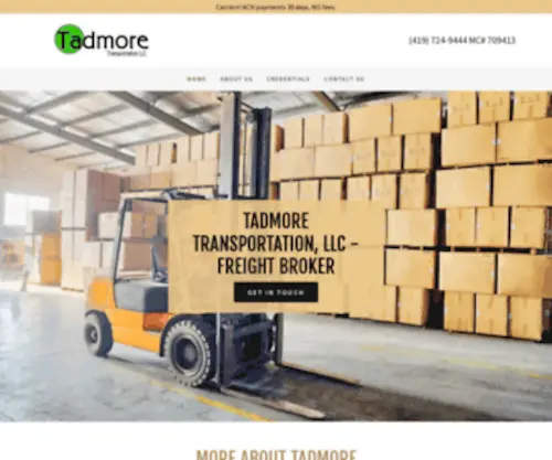 Tadmoretrans.com(Tadmore Transportation) Screenshot