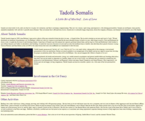 Tadofa.com(Tadofa Somali Cats) Screenshot