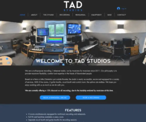 Tadstudios.co.uk(Recording Studio) Screenshot