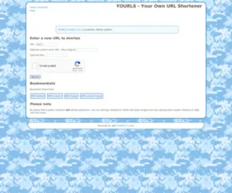 Tag.at(YOURLS » Your Own URL Shortener') Screenshot