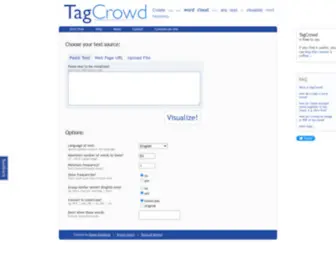 Tagcrowd.com(Create your own word cloud from any text) Screenshot
