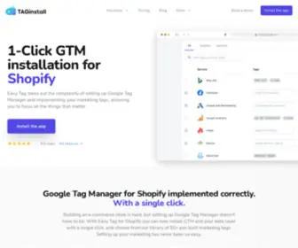 Taginstall.com(Google Tag Manager & Data Layer App for Shopify) Screenshot