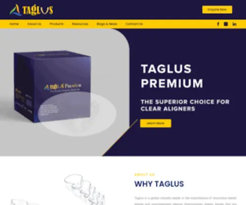 Taglus.com(Global Leader in Aligner Sheets) Screenshot