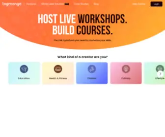 Tagmango.com(Creator's Platform to host live workshops and launch courses) Screenshot