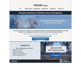 Taham.org(TAHAM Tennessee Hospital and Healthcare Management) Screenshot