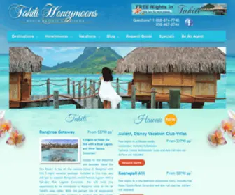 Tahitihoneymoons.com(Tahiti Honeymoons) Screenshot