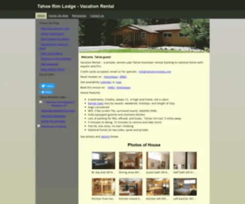 Tahoerimlodge.com(Lake Tahoe vacation rental house) Screenshot