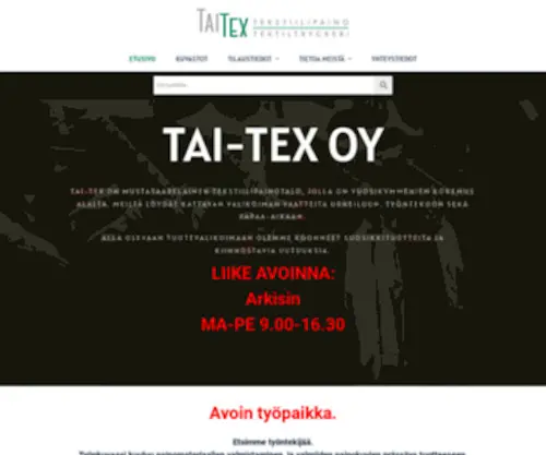 Tai-Tex.fi(Etusivu) Screenshot