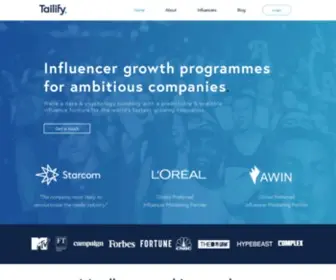 Tailify.com(Influencer marketing done right) Screenshot