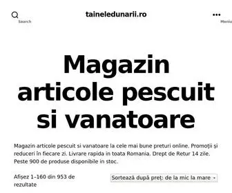 Taineledunarii.ro(Magazin articole pescuit si vanatoare) Screenshot