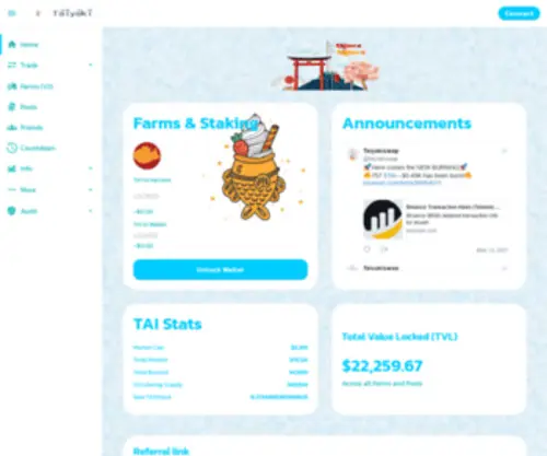 Taiyakiswap.finance(Nginx) Screenshot