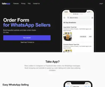 Take.app(Create Ecommerce for WhatsApp. Free WhatsApp order form + All) Screenshot