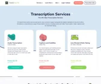 Takenote.co(Transcription Services) Screenshot