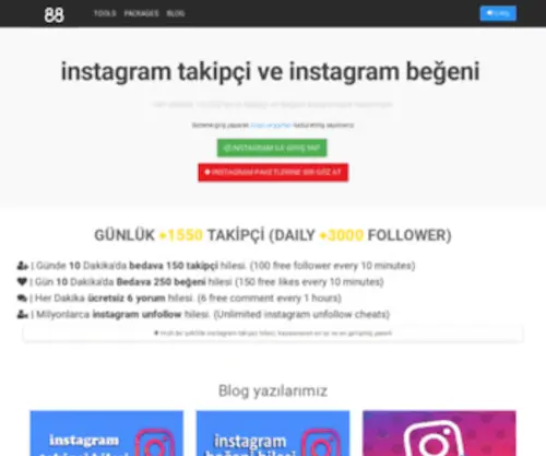 Takip88.com(Türkiyenin en iyi sosyal medya büyütme aracı) Screenshot