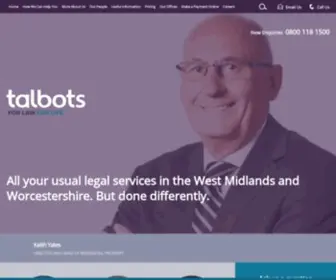 Talbotslaw.co.uk(Solicitors in West Midlands) Screenshot