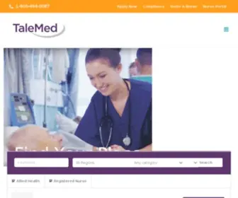 Talemed.com(Travel Nurse Staffing Solutions) Screenshot